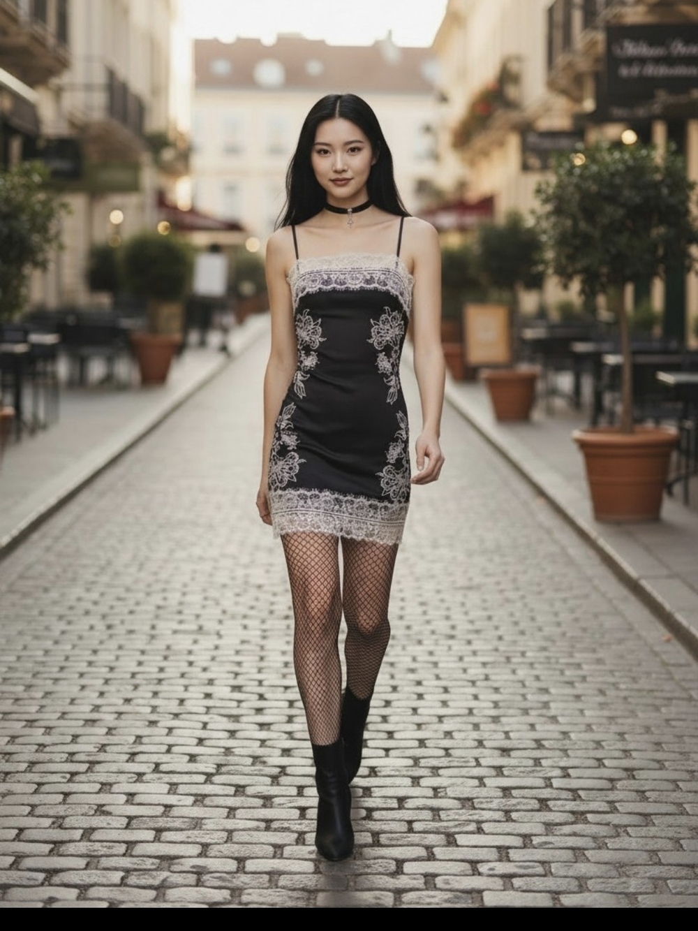 Widow by Dolls Kill Black Satin Lace Slip Dress XL Embroidered Coquette Gothic